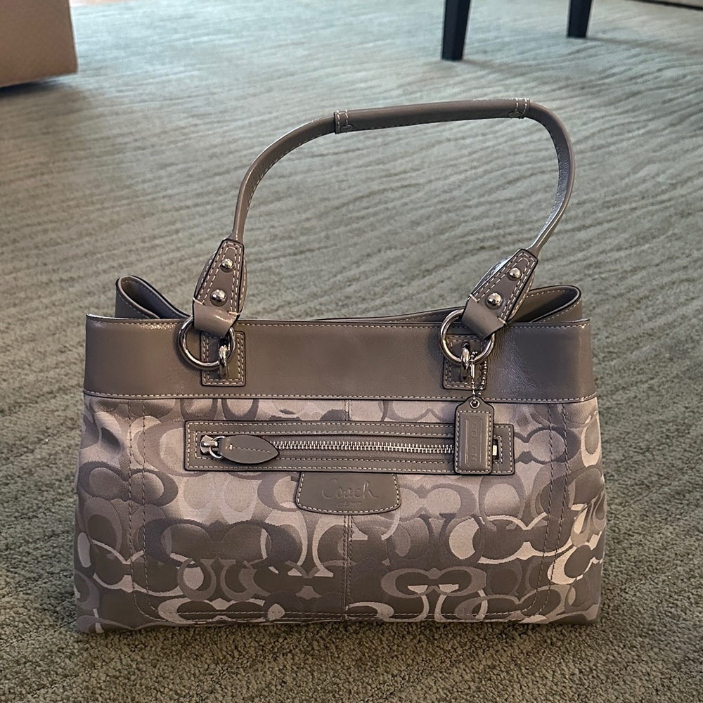 Coach Gray Signature Shoulder Bag